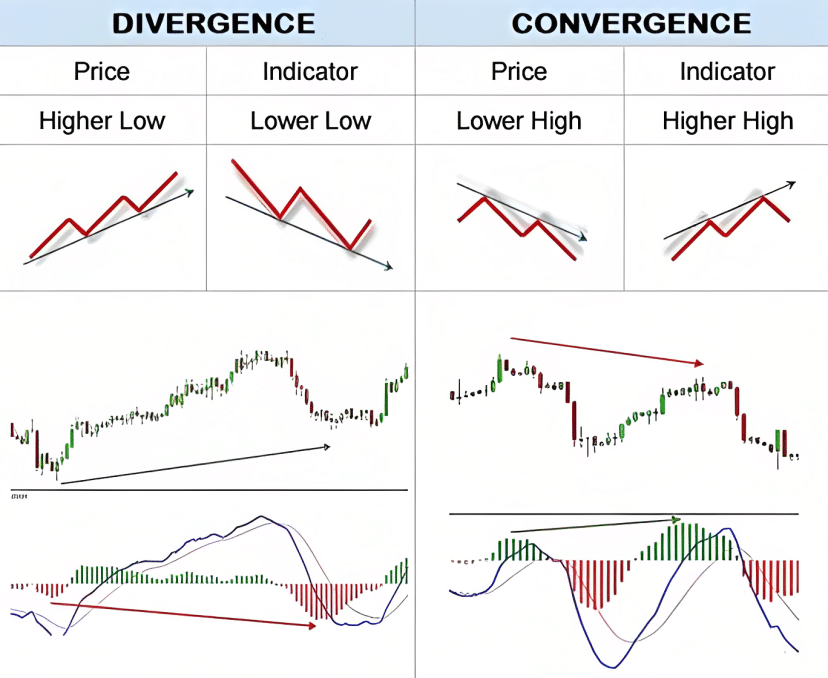 MACD Divergence vs Convergence