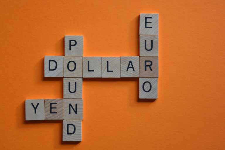 Strongest Currencies: Euro, Pound, Dollar and Yen (words in crossword form)